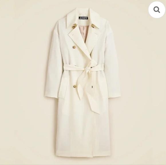 J Crew Trench coat in wool blend Size 16 NWT Cream - Picture 3 of 12